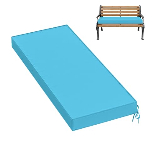 Pakunoda Outdoor Bench Cushion Waterproof Bench Pad,45×18 Inch,Lake Blue