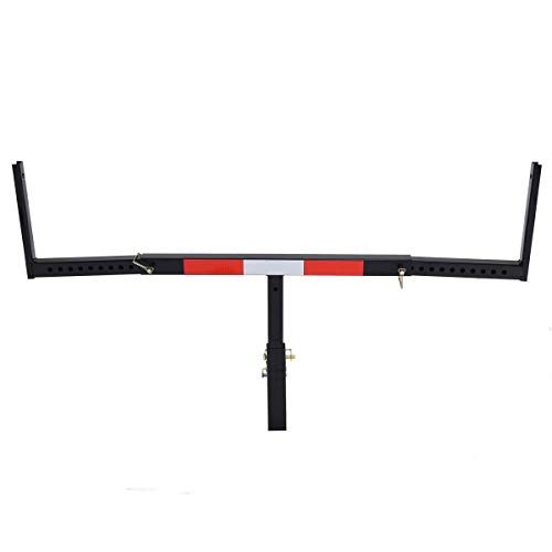 Goplus Pick up Truck Bed Hitch Extender Adjustable Extension Rack w/Flag for Ladder, Rack, Canoe, Kayak, Long Pipes and Lumber (Black)