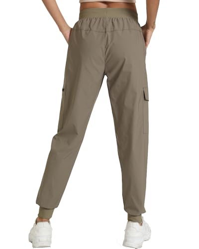 Image of Women's Joggers with Pockets, Hiking Cargo Water Resistant Lightweight Pants for Women Workout Athletic Travel Camping
