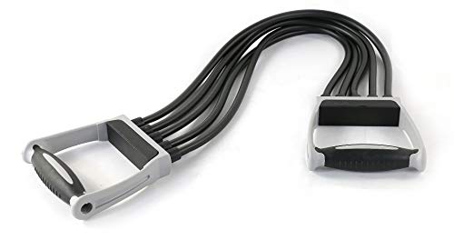 Chest Expander 5 Ropes Resistance Exercise System Bands Strength Trainer for Home Gym Muscle Training Exerciser (Black)