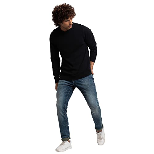 Image of Spykar Men Cotton Round Neck Casual Sweater