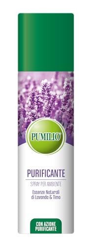 Pumilio Spray Purificante 200ml, Deodorante Ambiente con Oli Essenziali, Profumatore per Ambienti con Lavanda e Timo, Profumo Purificante ùe Rilassante