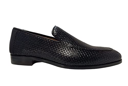 Mezlan Mens True Woven Leather Loafers Black 9M2