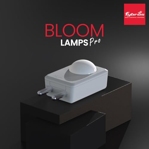 Image of FYBROS Bloom Pro LED Night Lamp | 0.5W | White Light | Indirect Lighting | 2-Pin Plug | Energy Efficient | Low Power Consumption | Ideal for Bedroom, Kids Room, Hallway | Pack of 1