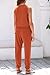 Kioxiuin Women's Summer 2 Piece Sportswear V-Neck Vest Jogger Sweatpants Casual Suit,Orange,XL