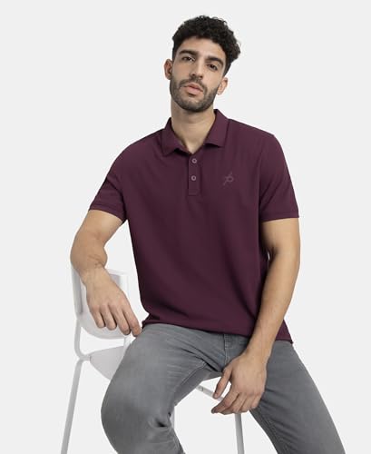Image of Jockey AM38 Men's Microfiber Fabric Solid Half Sleeve Polo T-Shirt with StayDry & StayFresh Technology