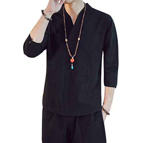 Lifeyoyo �����Y ���� V�l�b�N T�V���c �������Ȗ� �g�b�v�X �X�E�F�b�g ���n ���l���V���c �J�W���A�� �ĕ� �V���c �� ������ Black-5XL-new