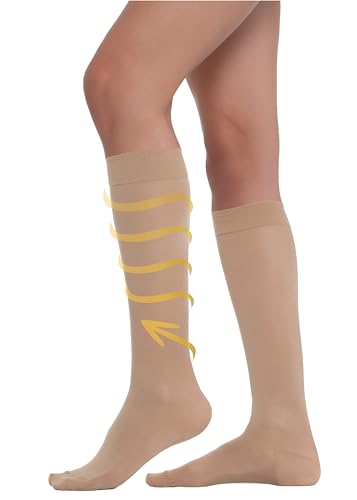 BEONTOP by Gambetti Gambaletti Compressione Graduata Donna 140 Denari - Calze Compressione 22-23 mmHg, Riposanti, Contenitive, Elastiche Per Vene Varicose, Comfort Support Line - Made in Italy