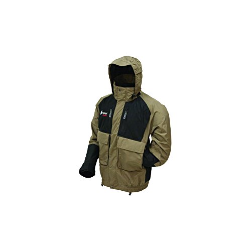 frogg toggs Toadz Firebelly Rain Jacket, Stone/Black, 2XL