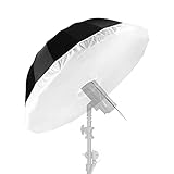 Picture of Selens 41 Inch Parabolic Umbrella with Diffuser Cover, Collapsible Black/Silver 16 Ribs Reflective Umbrella for Photo Studio Flash Speed Light