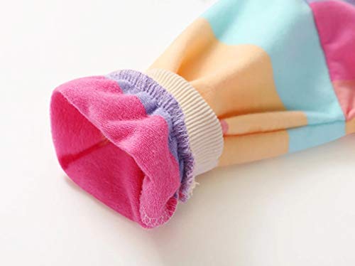 Kids Baby Girl Rainbow Color Matching Hooded Sweatshirt Tops Casual Hoodie With Pocket Fall Winter (Rainbow, 2-3T) #TOP6