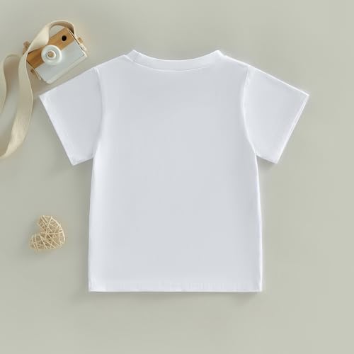 Image of Kids Toddler Girls 4th of July T-Shirt Short Sleeve Patriotic Coquette Bow American Flag Independence Day Top