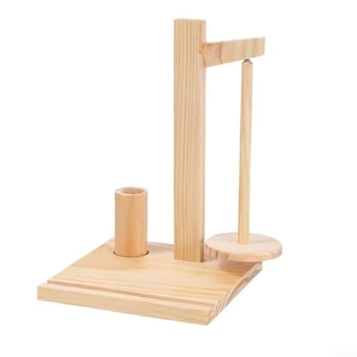 Image of Wooden Yarn Spool Rack, Yarn Holder for Crocheting, Wooden Yarn Holder Phone Stand, Wooden Yarn Holder for Crocheting and Knitting, for gifts for Cochet Lovers(Wood Color)