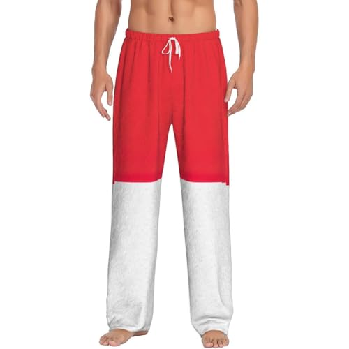 Pantalon de pyjama indonésien pour homme - Bas de nuit imprimé drapeau