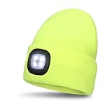 FUZZIO LED Luminoso Gorro Sombrero, USB Recargable 4 LED Gorras para Correr Super Brillante Impermeable Luz Invierno Cálido Regalos para Hombre y Mujer