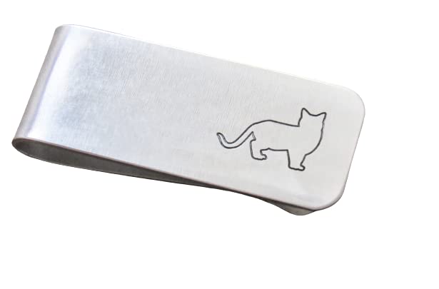 Cat Money Clip, Multiple Metal Choices, Customize Wording on Either Sides, You Can Have Multiple Cats