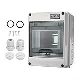 Yuanpgky Wasserdichter Sicherungskasten aus Kunststoff für Garage | 5-Wege-Verbrauchereinheit Gehäuse mit 2 MCB 16 40A & 30mA RCD | Wetterfeste Schutzschalterplatte für den industriellen Einsatz