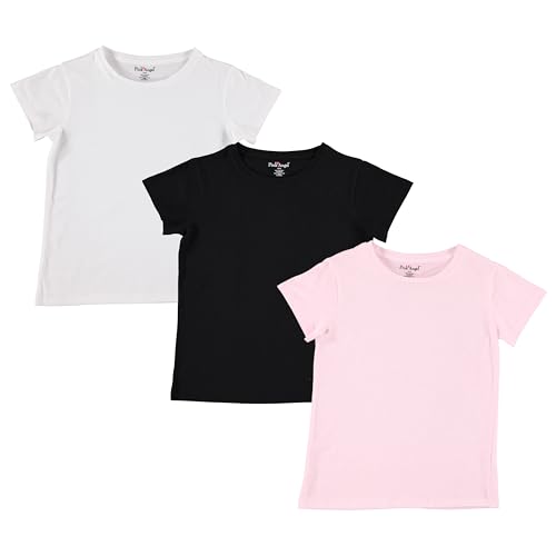 Pink Angel Girls' 3-Pack T-Shirts: Premium Cotton Comfort and Style for School, Play, Camp. Sizes 4 to 16, Tee Shirt 3-Pack