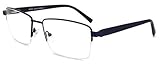 MOSTAR Große halb randlose herren leicht brille nicht verschreibungspflichtige mode metall rechteckig brille navy blau brille