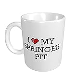peiyeety Taza gorda divertida I Love My Springer Pit taza tazas de café para parejas divertidos regalos divertidos para hombres