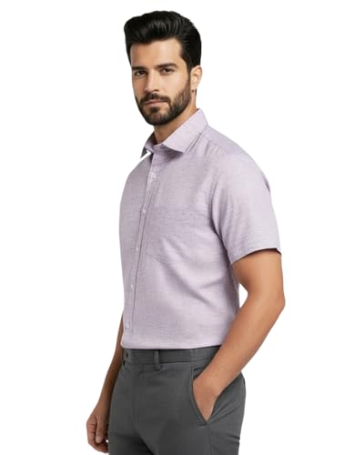 Image of Amazon Brand - INKAST Men's Cotton Solid Plain Half Sleeve Shirt | Plain Regular Fit Casual Shirt for Mens