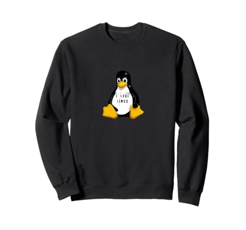 Camiseta I Love Linux Tux Penguin Logo | Sistema OS Ubuntu Tee Sudadera