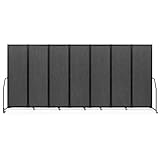 Artigwall Foldable Privacy Screens Rolling Room Partition with arms Versatile Freestanding Dividers for Hospitals Clinics Nursing Homes Offices 7 Panel, Dark Gray