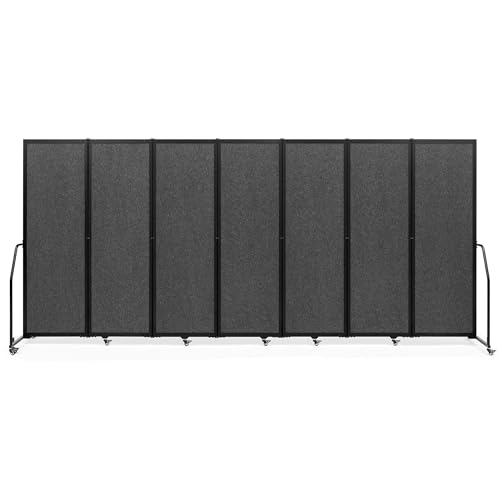 Artigwall Foldable Privacy Screens Rolling Room Partition with arms Versatile Freestanding Dividers for Hospitals Clinics Nursing Homes Offices 7 Panel, Dark Gray