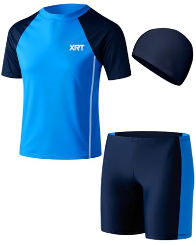 Combinaison de bain garçon anti-UV comprenant short et t-shirt de natation