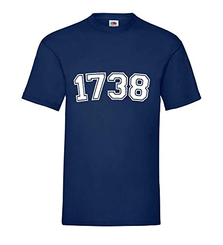 T-shirt pour homme bleu marine XXXL 1738 en coton confortable