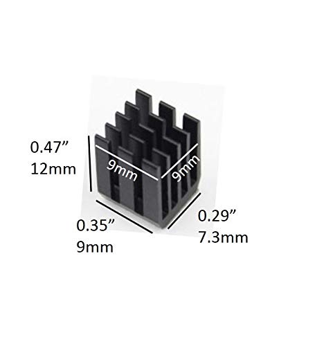 Easycargo 30Pcs 3D Printer Heatsink Kit + 3M8810 Thermal Conductive Adhesive Tape, Cooler Heat Sink Cooling Tmc2130 Tmc2100 A4988 Drv8825 Tmc2208 Stepper Motor Driver Module (30Pcs 9Mmx9Mmx12Mm Black) #TOP1