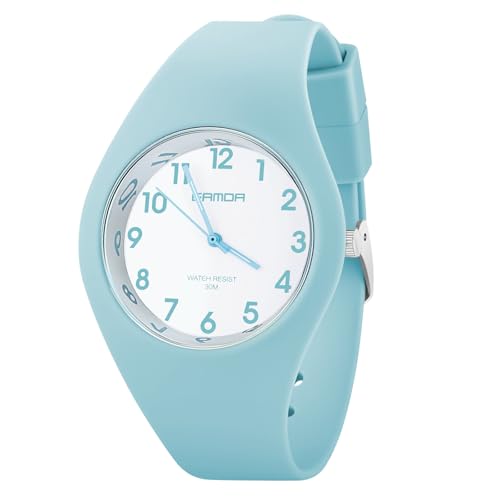 AOOSU Montre pour Femme avec Bracelet en Silicone, Montre de Sport Analogique Etanche Montres Femme Analogique Quartz Grand Cadran Facile à Lire, Tendance,...