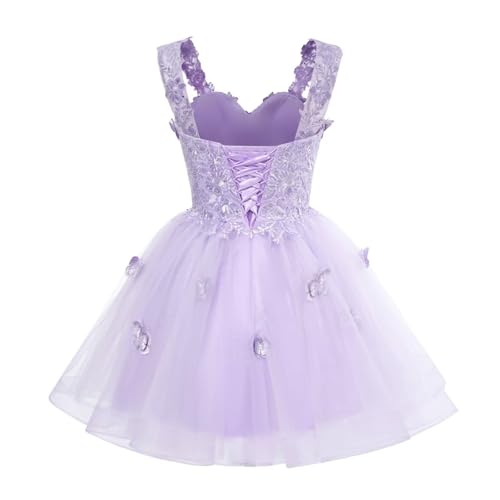 Women's Glitter 3D Butterfly Homecoming Dresses Lace Tulle Sequin Short Prom Dress3