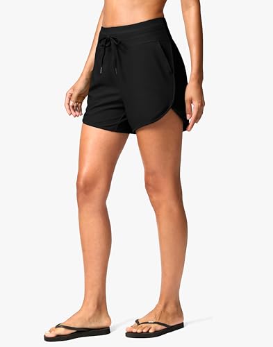 G Gradual Women's 4'' High Waisted Swim Board Shorts Quick Dry Swimming Bathing Suit Bottoms for Women with Pockets Liner2