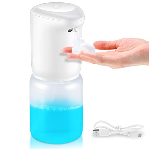LAOPAO Automatische zeepdispenser, 400 ml, elektrische zeepdispenser, 1200 mAh, oplaadbaar, met infraroodsensor, voor kinderkeuken