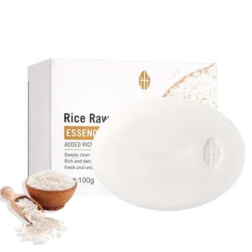 Easilydays Rice Essence Rice Cleansing Soap with Goat Milk Essence & Centella Asiatica Luxurious Body Soap for Deep Clean Gentle Hydrating Soften Skin Cleansing Bar for Bath Hands Face 3.53 Oz