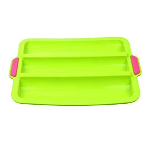 Cabilock Silicone No-stick Baking Tray Slot Mold for Homemade Bread Food-grade Silicone Easy French Bread and Sticks Green
