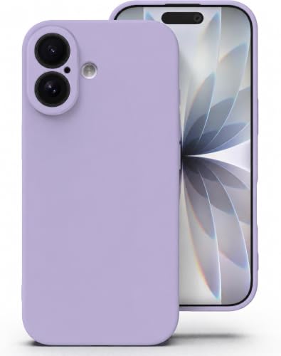 Image of DIZORO Square Microfiber Candy Case Compatible for iPhone 17 Shockproof Slim Back Cover Liquid Silicone Case - Lilac