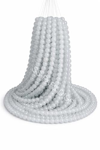 Image of SS Paradise 8mm Glass Beads (6 Colors 300 Pieces) for Jewellery Making | Round Loose Beads Strands for Necklace, Bracelet, Earrings & DIY Crafts