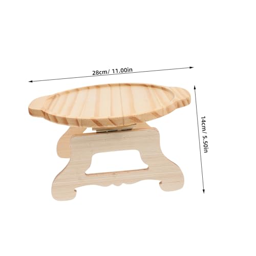 GRIRIW Bamboo Couch Armrest Table Snack Tray Portable Bed Armrest Round Design