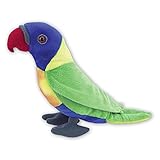  Lorikeet - Pájaro de peluche con frijoles (30 cm), color rojo, azul, verde, amarillo