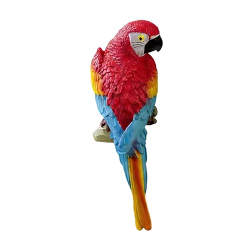 Sharplace Figurine décorative perroquet réaliste et polyvalente, idéale pour décorer un arbre, une terrasse, un jardin ou un espace extérieur, Rouge