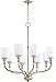 Quorum 6811-8-60 Eight Light Chandelier, Aged Silver Leaf