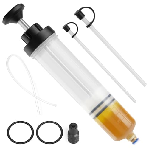 Image of STHIRA Oil Extractor Kit, Syringe-Style Oil Fluid Transfer Pump, 500cc Capacity, Manual Suction Syringe Pump Hand Transfer Pump for Refilling Brake Fluid, Power Steering Fluid, or Transmission Oil