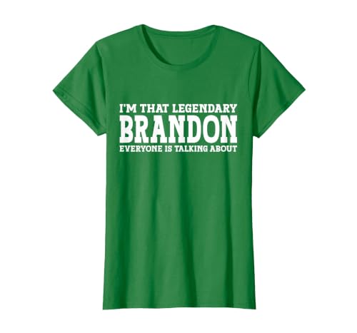 Brandon Personal Name Funny Brandon T-Shirt, Women, Kelly Green, Large