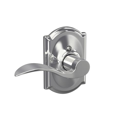 Image of Schlage Accent Lever with Camelot Trim Non-Turning Lock in Bright Chrome - Left Handed - F170 ACC 625 CAM LH