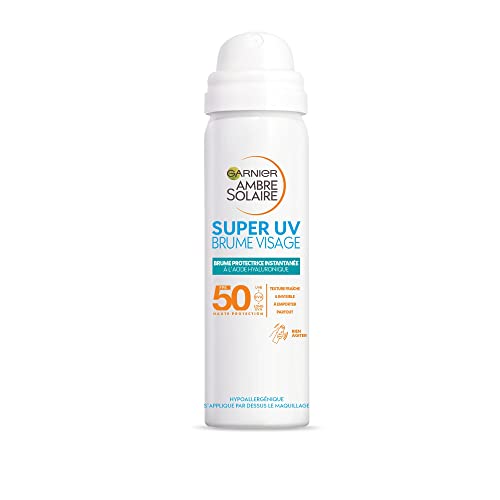 Garnier Ambre Solaire Super UV - Brume Solaire Protectrice Instantanée Visage et Cou - Protection & Anti-Pollution - Pour Tous Types de Peaux - 75 ml