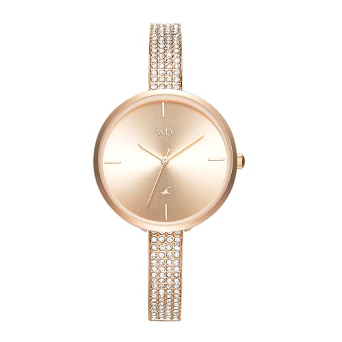 Fastrack Vyb Starlet Quartz Analog Rose Gold Dial Rose Gold Metal Strap Watch for Girls - FV60009WM01W