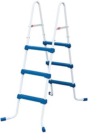 Summer Waves 36 Inch SureStep 3 Step Heavy Duty Steel Outdoor Above Ground Swimming Pool Ladder