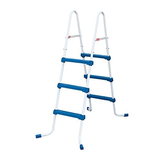 Summer Waves 36 Inch SureStep 3 Step Heavy Duty Steel Outdoor Above Ground Swimming Pool Ladder
